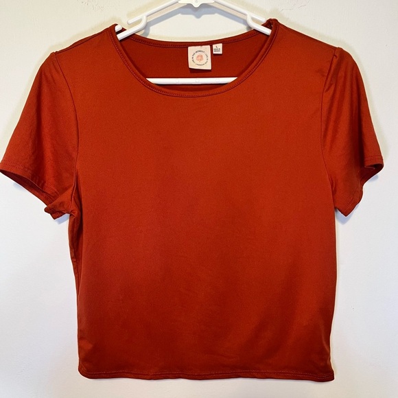 Live in the Moment Orange Crew Neck Tee Women Size L - Picture 1 of 5